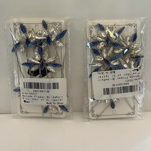 Navy and Silver hair accessories